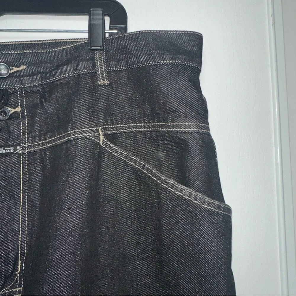 Marithé Francois Girbaud Men’s Black Jeans w/5 Pockets Zip Button Front-42 Waist